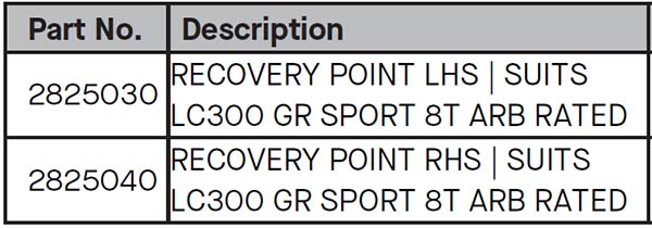 arb24 recovery points tlc300 gr sport 2